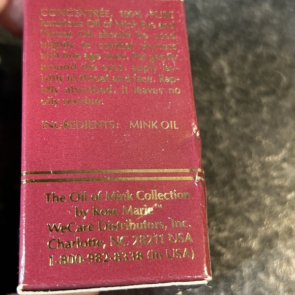 Vintage Rose Marie Oil Of Mink 100% Pure 1 oz Eye & Throat Oil Concentree - Picture 4 of 9